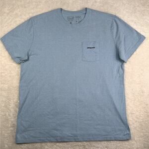 Patagonia Shirt Mens XXL Blue Responsibili-Tee Graphic Regular Fit Short Sleeve